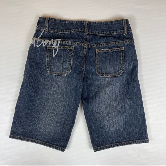 Billabong Denim Shorts Women's Size 10 Spellout Low Rise - Picture 2 of 10